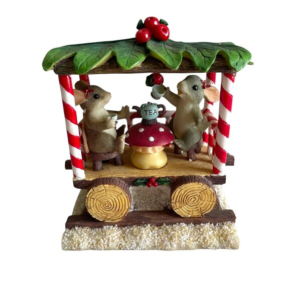 Fitz & Floyd Charming Tails Tea Party Train Ride Christmas Figurine - Picture 1 of 3